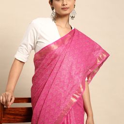 Taavi Zari Silk Blend Handloom Bhagalpuri Saree-picture-23