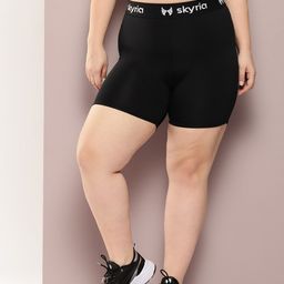 skyria Plus Size Slim Fit High-Rise Training Sports Shorts-image-5