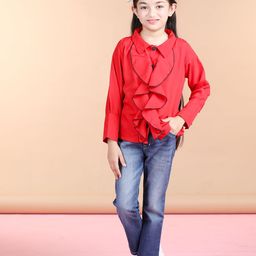 Cutiekins Shirt Collar Ruffles Shirt Style Top-image-43