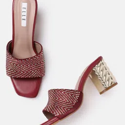 ELLE Women Stones Embellished Party Block Heels-13