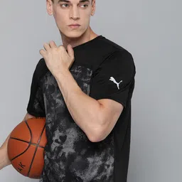 Puma Men Black Graphic Printed Dry-CELL Gym T-shirt-image-24