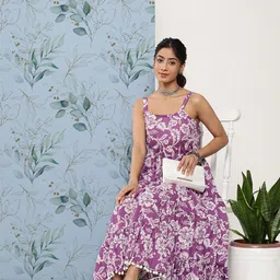 Divena Floral A-Line Midi Dress-image-67