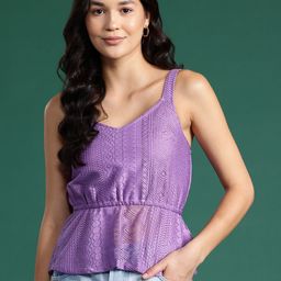 DressBerry Self-Designed Lace Inserted Cinched Waist Top-picture-33