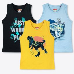 ariel Boys Pack Of 3 Graphic Printed Cotton T-shirts-14