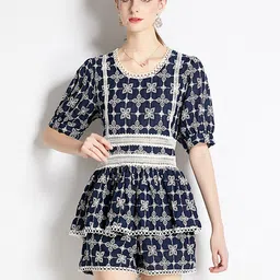 JC Collection Printed Top & Shorts Co-Ords Set-picture-8