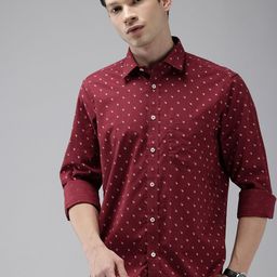 ColorPlus Pure Cotton Tailored Fit Geometric Printed Casual Shirt-image-13