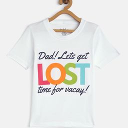 METRO KIDS COMPANY Boys White Typography Printed T-shirt-image-97
