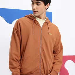 Aeropostale Drop-Shoulder Sleeves Front-Open Hooded Sweatshirt image 2
