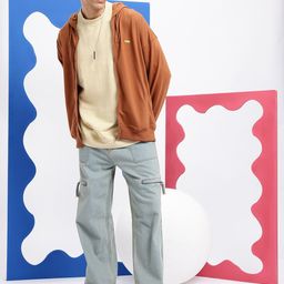 Aeropostale Drop-Shoulder Sleeves Front-Open Hooded Sweatshirt image 3