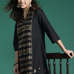 Sangria Ethnic Motifs Printed Gotta Patti Kurta-picture-53