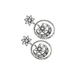 TEEJH Silver-Toned Contemporary Drop Earrings image 3