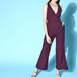 U&F Women Purple Solid Joyful Jumpsuit-16