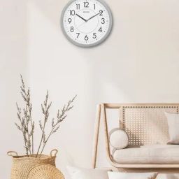SEIKO classic silver & white plastic wall clock-image-43