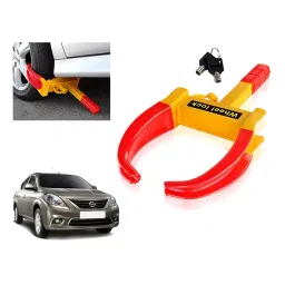 Auto Pearl Claw Type Adjustable Anti Theft Yellow, Red Wheel Clamp Lock for Nissan Sunny (2011-2014)-image-56