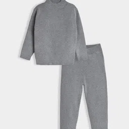 MiArcus Infants Thermal High Neck Top & Pajama Set Grey-image-52