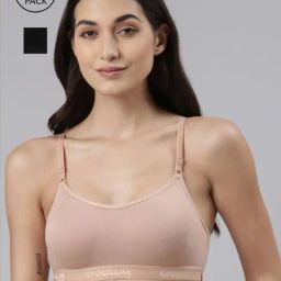 Dollar Missy Black & Beige Cotton Seamless Bra - Pack Of 2-picture-35