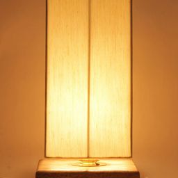Devansh White & Gold-Toned Solid Traditional Column Table Lamp with Shade image 3