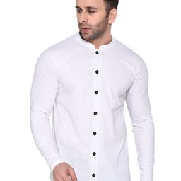 Blisstone Cotton Mandarin Collar Casual Shirt-image-4