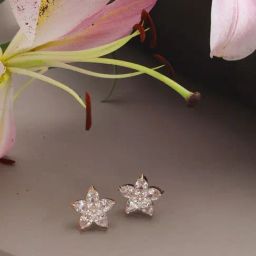 Aatmana White Contemporary Floral Stud Earrings for Women-21