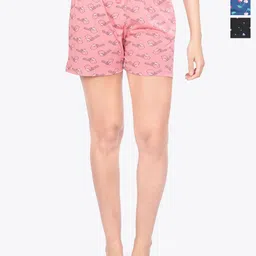 ariel Women Pack Of 3 Printed Lounge Shorts-picture-27