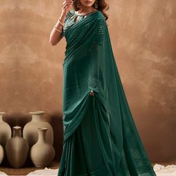 Sangria Printed Party Wear Georgette Saree With Matching Blouse-image-25