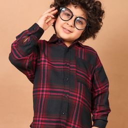 CHIMPAAANZEE Boys Relaxed Checked Casual Shirt-image-68