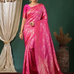 KALINI Woven Design Silk Blend Banarasi Saree-image-23