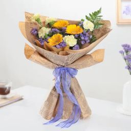 Radiant Sunshine And Purple Pop Bouquet-image-93