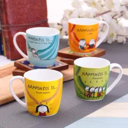 Clay Craft Multicolor Ceramic Coffee & Tea Mugs (170 ml) - Set of 4-image-20
