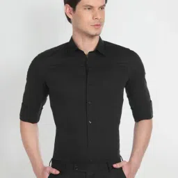 Arrow Black Cotton Slim Fit Shirt-picture-18