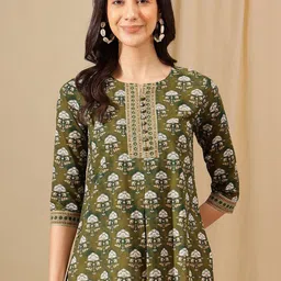 KALINI Floral Print Cotton Top-13