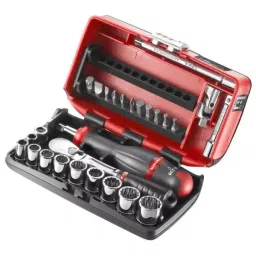 FACOM 6.35 mm (1/4 inch) Socket Set 12 Point Imperial, RL.NANO-U112 (Set Of 28 Piece)-0