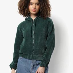 Campus Sutra Dark Green Regular Fit Hoodie-33