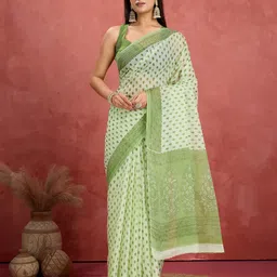 Jevi Prints Floral Printed Pure Cotton Saree-picture-25