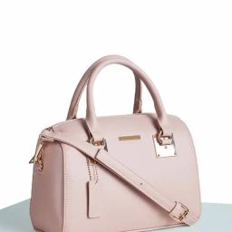 Forever Glam by Pantaloons Nude Pink Medium Satchel Handbag-image-13