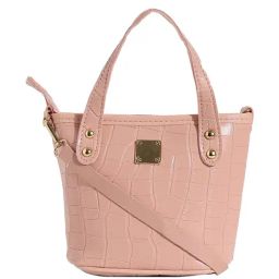 HauteSauce Pink Textured Small Handbag-11