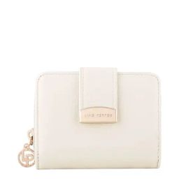 Lino Perros Off White Solid Bi-Fold Wallet for Women-76