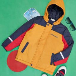Pantaloons Junior Kids Yellow & Black Color Block Full Sleeves Jacket-image-52