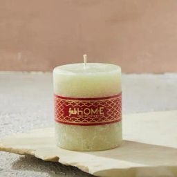 Fabindia Green Santo Polo Fragrance Wax Pillar Candle-image-32