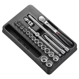 FACOM 3/8 inch Socket Set 6 Point Metric, MOD.JL161-36 (Set Of 20 Piece)-32