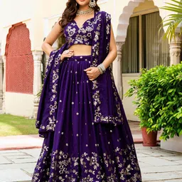 DREAM EXPORTER Women Silk Embroidered Lehenga Choli-picture-10