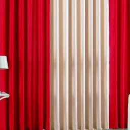 BELLA TRUE Red & Beige 3 Pieces Long Door Curtains-image-84