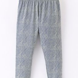 Fido Cotton Jersey Full Length Leggings Zig Zag Print - Mint Green-image-5