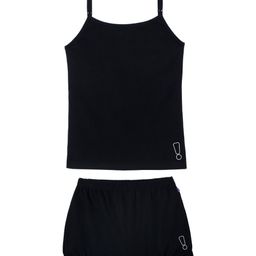 Plan B Cotton Sleeveless Solid Camisole With Bloomers - Black-image-56