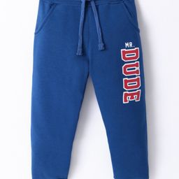 Bodycare Knit Full Length Fleece & Woollen Bottom With Text Print - Blue-image-67
