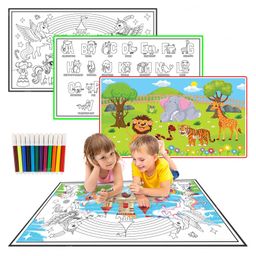 Toysire DIY Coloring Mat for Kids  above 3 years Reusable & Washable Sketch Drawing Mat for Boys & Girls Multiple Drawing Mat for Art & Craft(Pack of 3)-32