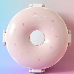 Leak-Proof & Freezer Safe Donuts Shaped Lunch Box - Pink-image-97