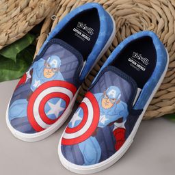 Kidsville Marvel Avengers Featuring Captain America Detailed Slip On Shoes - Navy-image-84