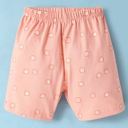 Tango Single Jersey Knit Knee Length Shorts with Text Print - Baby Pink-image-26