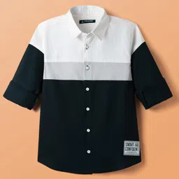Pine Kids Cotton Woven Full Sleeves Solid Shirt - Navy Blue-picture-49